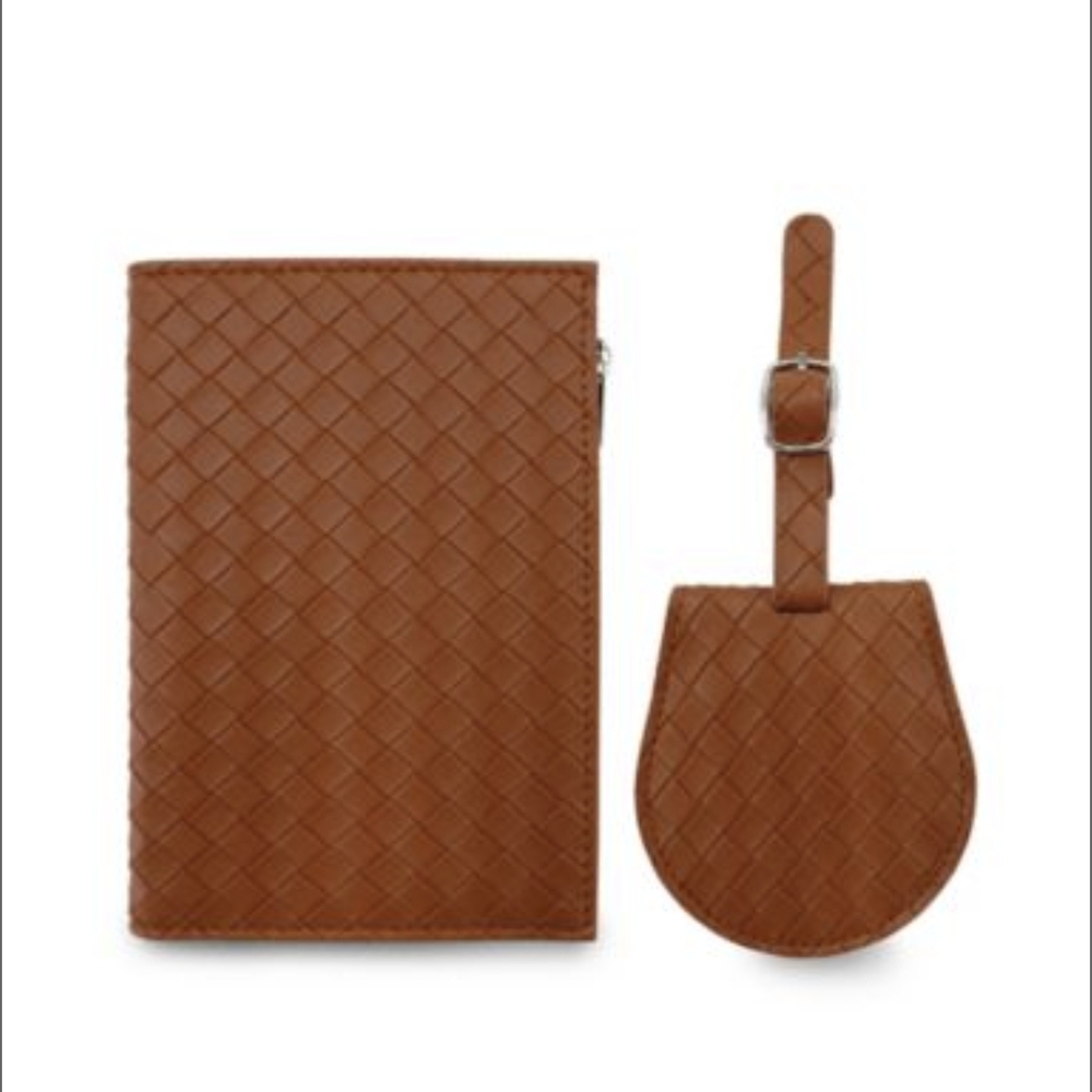 2-Piece Quilted Passport Wallet & Luggage Tag Set